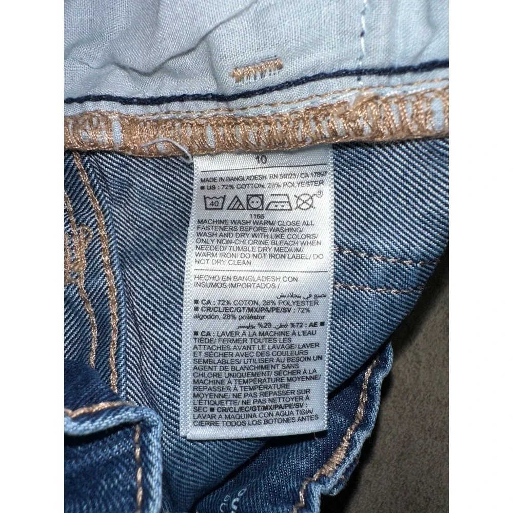 Old Navy Jeans Girls‎ Sz 10 Blue Denim High Rise Slouchy Straight Fit Stretch